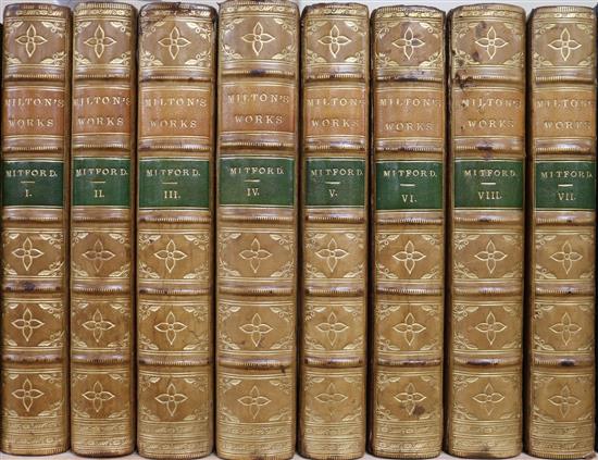 Milton, John - The Works, 8 vols, calf, gilt, Bickes and Bush, London 1863